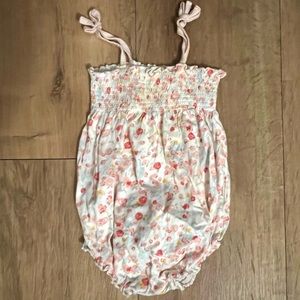 Burts bees baby girls floral romper 9 months